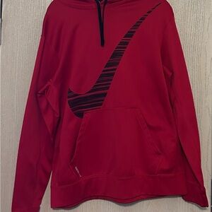 Nike Red Hoodie with Black Graphic